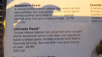 Red Lobster menu