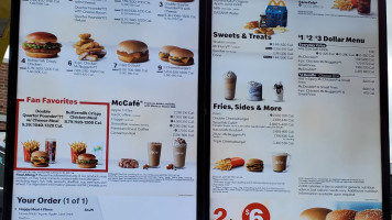 Mcdonald's menu