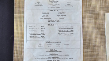 The Fishing Hole Milton menu