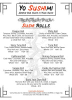 Yo Sushimi menu