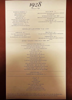 1928 Beacon Hill menu