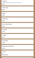Brown Dog Café menu