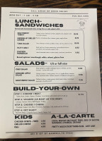 The Ugly Mug Kitchen menu