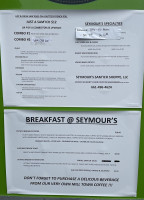Seymour’s Samich Shoppe menu