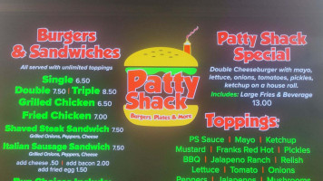 Patty Shack menu