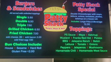 Patty Shack menu