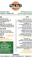 Phat Sal's menu