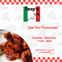 Tony's To Go menu