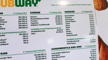 Subway menu