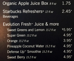 Starbucks menu
