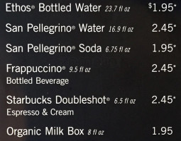 Starbucks menu