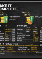 Subway menu