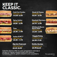 Subway menu