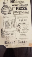 Round Table Pizza menu