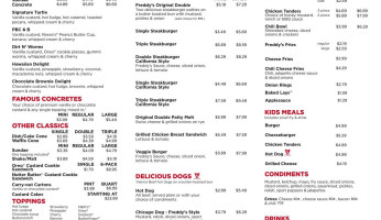Fox's Pizza Den menu
