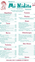 Mi Nidito menu