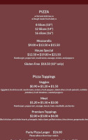 Manchester Pizza Grill menu