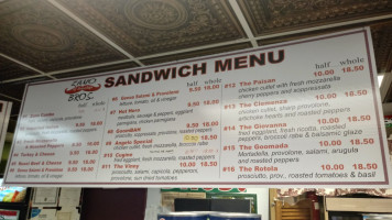 Zano Bros. Of Brooklyn menu