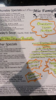Mia Famiglia menu