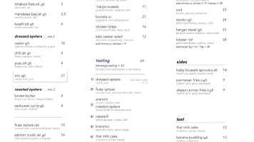 Sagaponack Bar and Grill menu