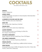 Artisan Wood Fired Kitchen menu