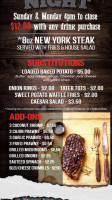 The Garage Grill menu