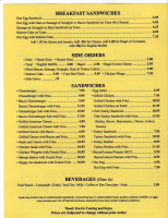 Lincoln's Waffle Shop menu