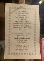 Duck's Cottage menu