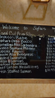 Sofia's menu