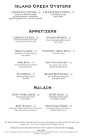 Solstice menu