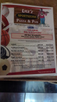 Lyle's Sportsbar Pizza Pub menu