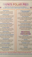 Polar Cave Ice Cream Parlour menu
