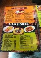 Cuca's Mexican Food menu