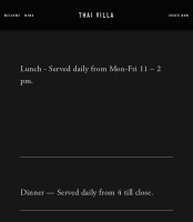 Thai Villa Nipomo menu