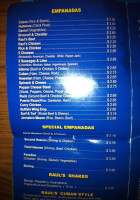 Raul's Empanadas Town menu