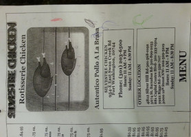 Silvestre Chicken menu