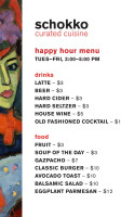Schokko Café menu