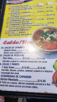 Mariscos Chihuahua menu