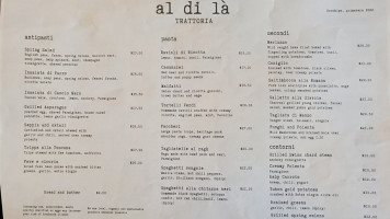 Al Di La Trattoria menu