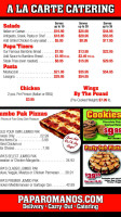 Papa Romano's Pizza menu