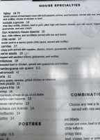 El Patron's Mexican menu