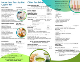 Sipping Streams menu