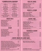 Golden Lion Chinese menu