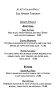 Jo Jo's Italian Grille Eht menu