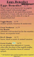 Wild Mountain Cafe menu