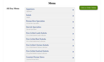 Darvish Restaurant menu