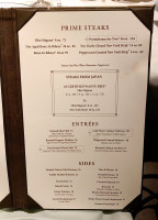 Prime Steakhouse menu