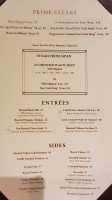 Prime Steakhouse menu