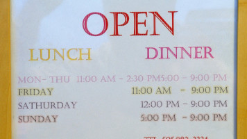 Masa Sushi menu