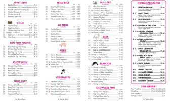 Bright Moon Buffet menu